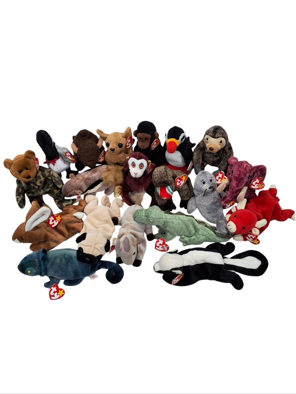 Ty Beanie Babies Lot~19 Plush Animal Stuffed Toys~Excellent Condition Collectors